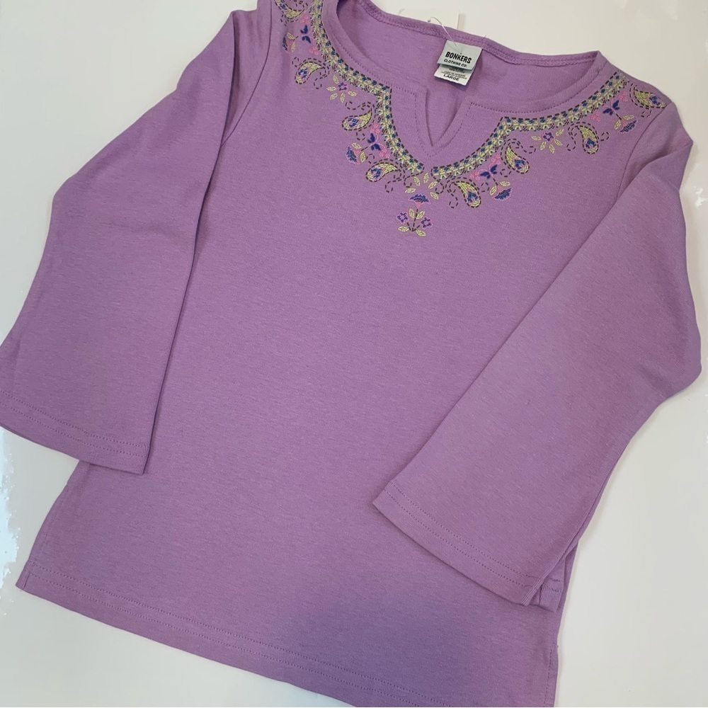 BONKERS lavender boho bell 3/4 sleeve girls top spring summer fall Y2K 90’s